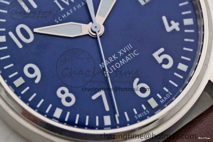 MIROTIME 0416 Mark XVIII IW327010 SS M+F 1:1 Best Edition Blue Dial on Brown Leather Strap A Resilient 7051